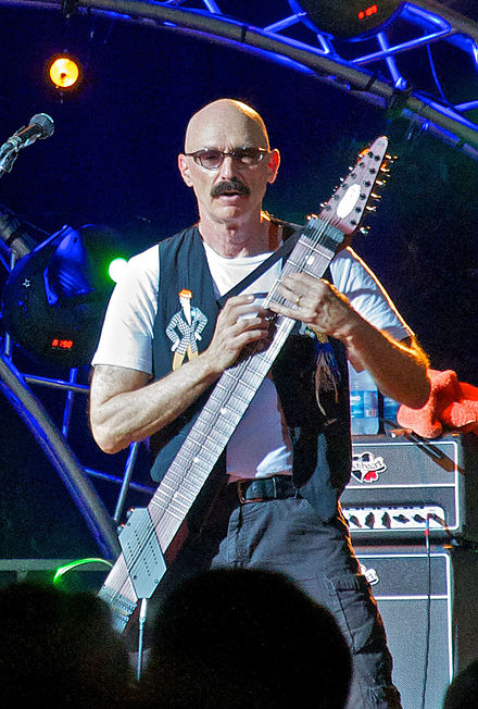 Levin playing a Chapman Stick with Stick Men in Italy, July 2010