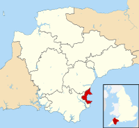 托貝在德文郡與英格蘭的位置