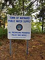 Town of Maynard Water Supply Sign at White's Pond in Stow Massachusetts.jpg