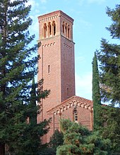 Trinity Hall at Chico. Trinity Hall bell tower - California State University, Chico - DSC03144 (cropped).JPG