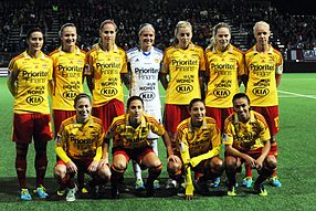 Krieger (top left) with Tyreso FF in 2013 Tyreso squad photo 2013.jpg