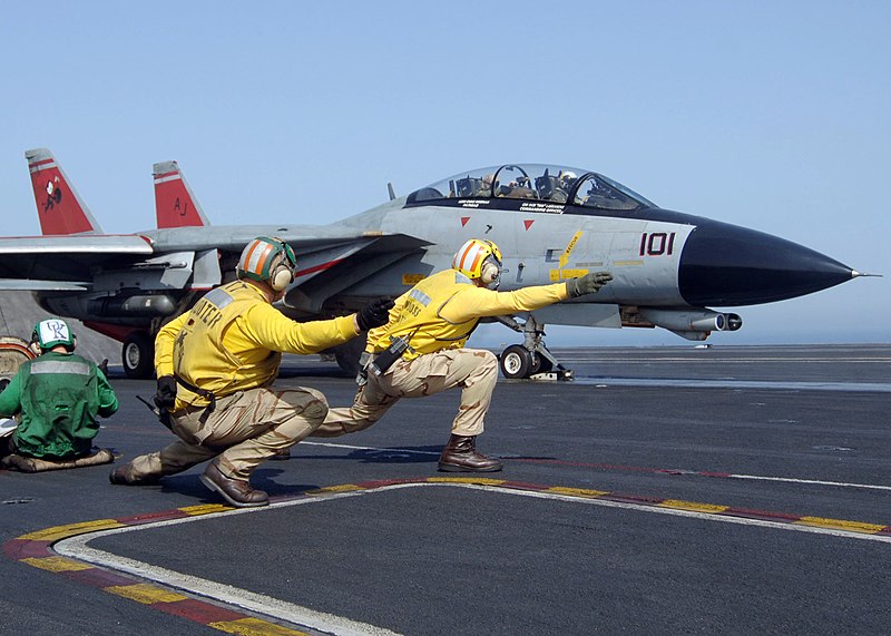 File:US Navy 060207-N-2838C-004 An F-14D Tomcat assigned to the Tomcatters of Fighter Squadron Three One (VF-31) is launched off the flight deck aboard the Nimitz-class aircraft carrier USS Theodore Roosevelt (CVN 71).jpg