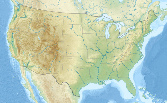 A map of the United States showing the location of the Snow Mountain Wilderness