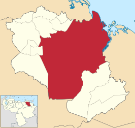 Locatie van de gemeente in Monagas