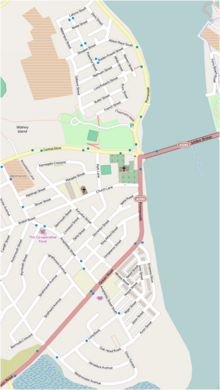 Map of Vickerstown on the eastern shore of Walney Island Vickerstown Map.png