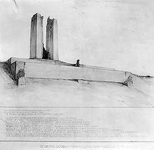 The winning design, submitted by Walter Allward Vimy Memorial - Allward design submission.jpg