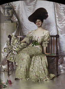 Portrait of the Countess Nerina Pisani Volpi di Misurata label QS:Len,"Portrait of the Countess Nerina Pisani Volpi di Misurata" 1906