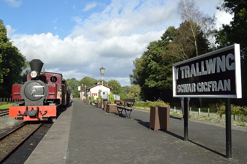 File:Welshpool Raven Square station, Joan at platform.jpg