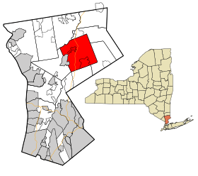 Westchester County New York incorporated and unincorporated areas Bedford (town) highlighted.svg