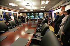 The Situation Room, newly renovated during the Presidency of George W. Bush