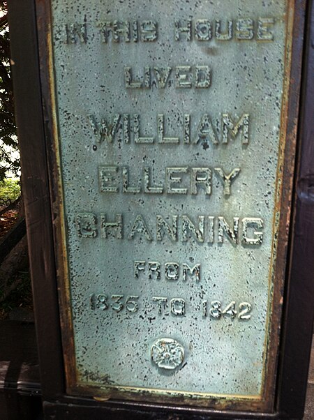 William Ellery Channing Plaque At 83 Mount Vernon Street, Boston, MA 02108.jpg