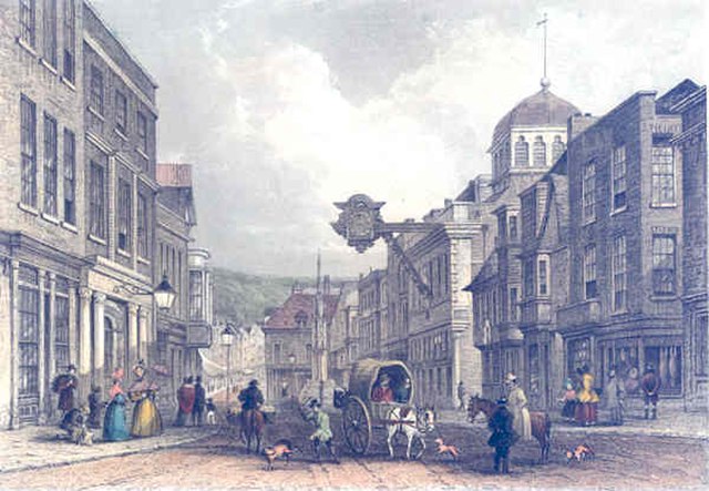 Winchester High Street in the mid 19th century.