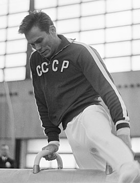 Yuri Titov on pommel horse 1966.jpg
