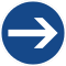 Zeichen 211-20 - vorgeschriebene Fahrtrichtung – hier rechts (künftig- 209-21), StVO 1992.svg
