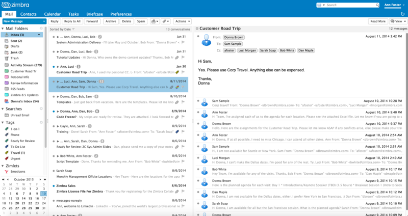 Review: Zimbra Webmail —