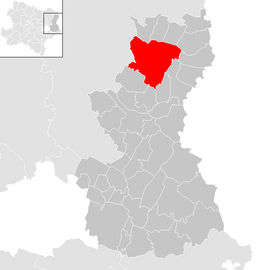Poloha obce Zistersdorf v okrese Gänserndorf (klikacia mapa)