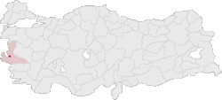 İzmir tartomány elhelyezkedése Törökország térképén