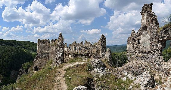 Ruins of castle in Šášovské Podhradie, Slovakia