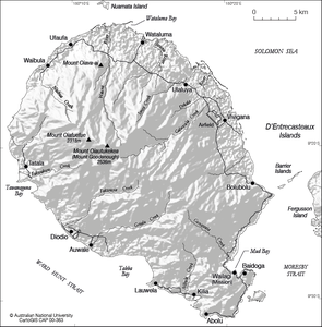 Kaart van Goodenough Island