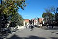 Vista parcial del Viaducto viejo en Teruel, desde la «calle José Torán».