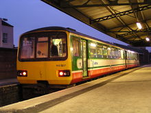 Arriva Trains Wales Class 143 at Cardiff Central 143607 at Gloucester.JPG