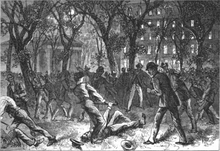 The annual Cane Spree depicted in 1877 1877 Cane Spree, Scribner's Magazine.png