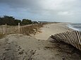 Le recul du cordon dunaire de Léhan à la suite de la tempête du 5 février 2014.