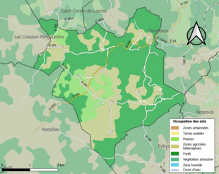 Arazi kullanımını gösteren renkli harita.