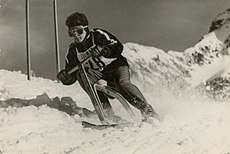 Erich Brenter na Mistrovství Evropy v jízdě na skibobech