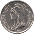 Мариана на Дюпре (1775) върху монета от 1 франк на Първата република (1992)