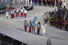 Delegatie van San Marino bij de openingsceremonie van de Olympische Spelen in Vancouver