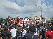 Casts of the film festival's entry films at the Parade of Stars in Navotas 2023 Metro Manila Film Festival Parade of Stars combined cast members.jpg