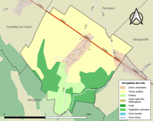 Kolorowa mapa przedstawiająca użytkowanie gruntów.