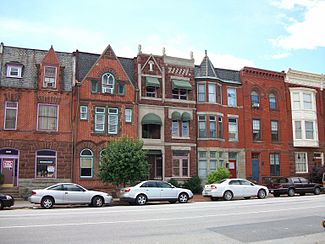 Streetscape of Hardscrabble along the 1400 block of 2nd Street in Harrisburg, Pennsylvania