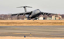 Dover's first Lockheed C-5M Super Galaxy, (Modified C-5B 86-0025), "Spirit of Global Reach", arriving on 9 February 2009 436og-c5MGalaxy.jpg