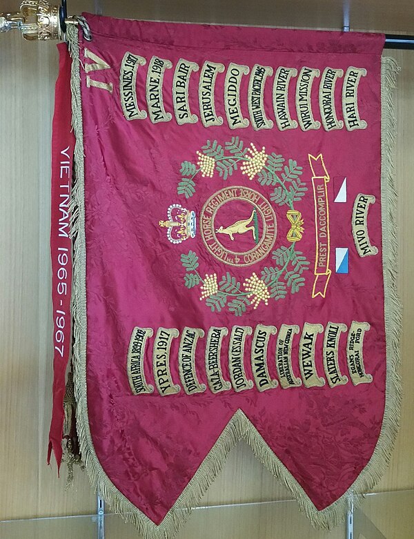 Unit Guidon showing the battle honours of the 4th Light Horse Regiment