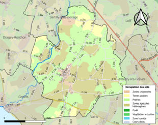 Kolorowa mapa przedstawiająca użytkowanie gruntów.