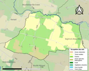 Kolorowa mapa przedstawiająca użytkowanie gruntów.