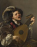 Hendrick ter Brugghen, A Man playing a Lute, 1624