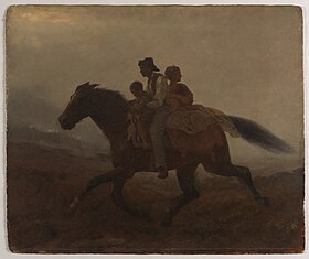 Eastman Johnson, A Ride for Liberty – The Fugitive Slaves, oil on paperboard, ca. 1862, Brooklyn Museum