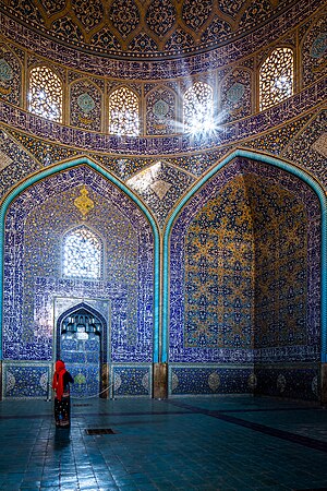 A lady visiting Sheikh Lotfollah Mosque (isfahan, iran)