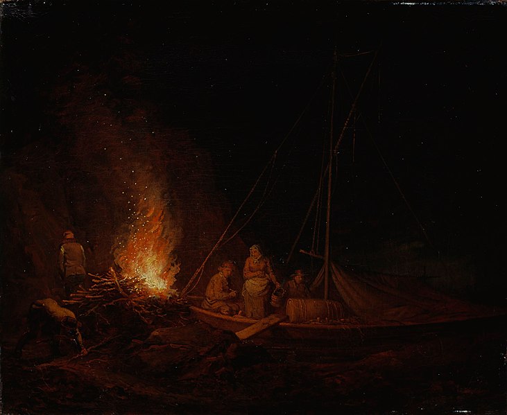 File:Alexander Lauréus - Nuotiota sytyttäviä kalastajia - A I 6 - Finnish National Gallery.jpg