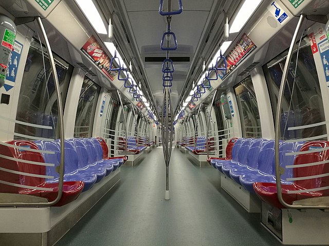 Interior of a C751C train on the North East Line