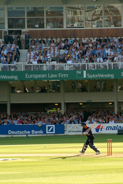 Former England batsman Andrew Strauss batting for Middlesex against Surrey