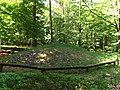 Deutsch: , Station 8. Rekonstruierter Doppelgrabhügel der Steinzeit und Bronzezeit. Rekonstruiert durch das , Hamburg-Harburg. English: Archäologischer scenic route at Fischbeker Heide, station 8. Reconstructed double-tumulus of the Neolithics and Bronze Age. Reconstruction by , Hamburg-Harburg, Germany.