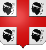 Zeichnung, die das Wappen des Königreichs Sardinien darstellt