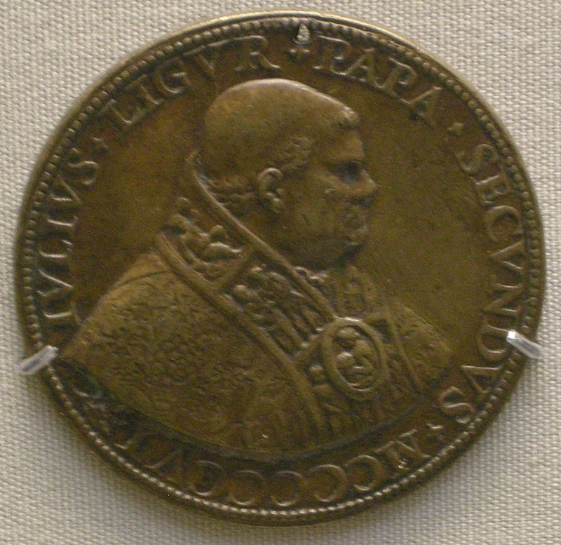 Artista della corte pontificia (forse caradosso), medaglia di giulio II (recto).JPG