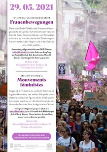 Flyer de l'atelier Frauenbewegungen Biel - Mouvements féminisites Bienne 29.05.2021