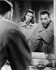 Bacall and Bogart, seen in a mirror