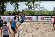 Deutsch: Beachhandball Europameisterschaften 2019 (Beach handball Euro); Tag 2: 3. Juli 2019 – Männer, Vorrunde Gruppe A, Türkei-Deutschland 0:2 (14:22, 16:20) English: Beach handball Euro; Day 2: 3 July 2019 – Men Preliminary Round Group A – Turkey-Germany 0:2 (14:22, 16:20)